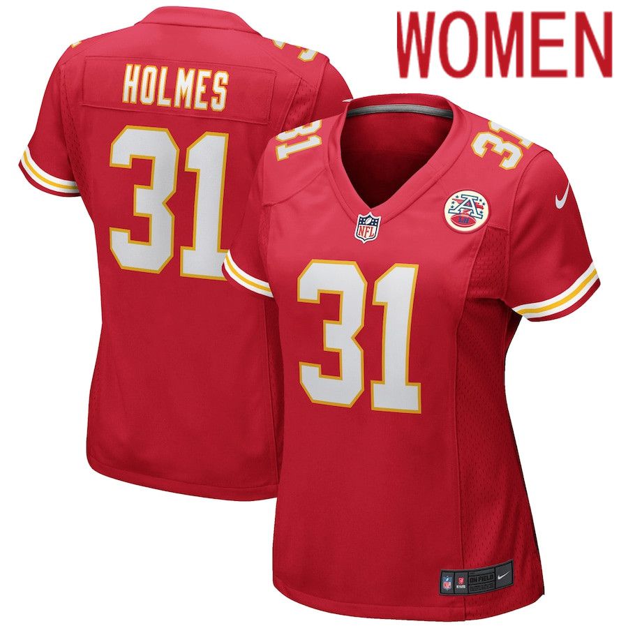 Women Kansas City Chiefs #31 Priest Holmes Nike Red Game Retired Player NFL Jersey